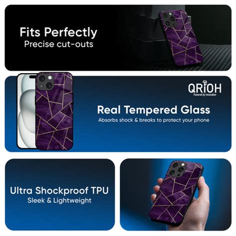 Geometric Purple iPhone 16 Pro Max Glass Back Cover - Flat 35% Off On ...