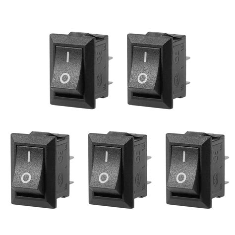 uxcell 5PCS KCD11 AC 125V/6A 250V/3A SPST 2 Terminal 2 Position On/Off ...