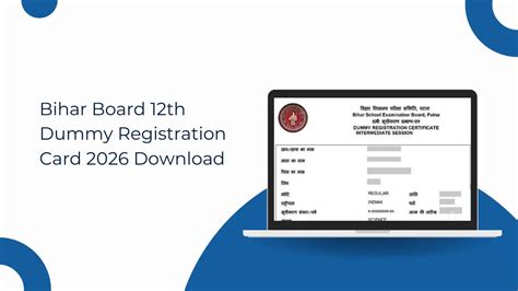 Bihar Board 12th Dummy Registration Card 2026 Out, Download BSEB Inter ...