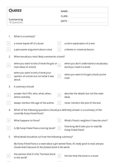 50+ Summarizing Nonfiction Texts worksheets for 8th Class on Quizizz ...