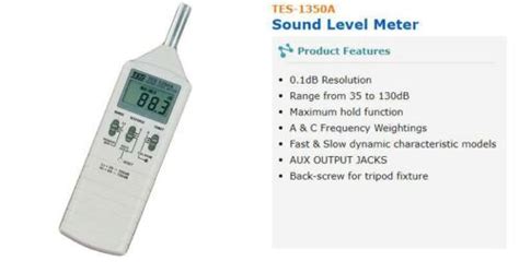 Buy TES-1350A Sound Level Meter Noise Tester A & C Frequency Weightings ...