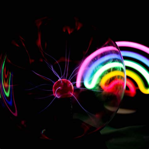 Download wallpaper 2780x2780 ball, plasma, electricity, rainbow, neon ...