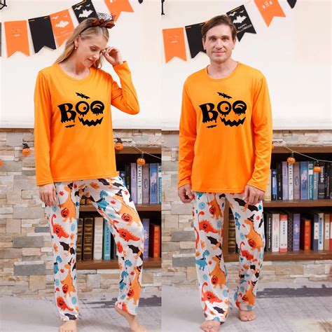 Boo Face Couple Halloween Pajama Sets – Couples Outfit