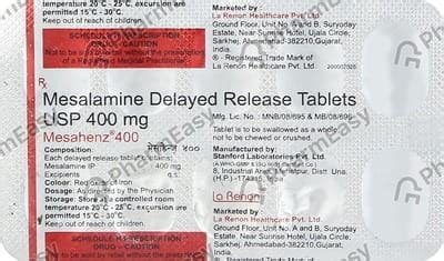 Mesahenz 400 MG Tablet (10): Uses, Side Effects, Price & Dosage | PharmEasy