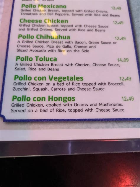 Menu at Playa Azul Authentic Mexican restaurant, Wichita, 111 N ...