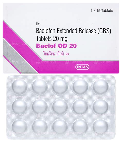 Baclof Od 20 Mg Tablet Er 15 - Uses, Side Effects, Dosage, Price | Truemeds