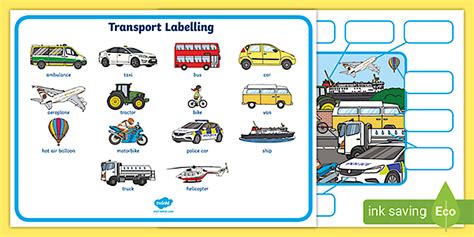 Transportation Labeling Worksheet 的图像结果