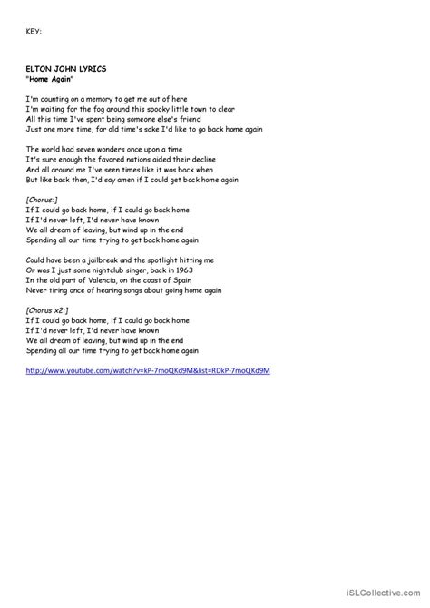 Home Again. song and nursery rhym…: English ESL worksheets pdf & doc