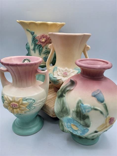 LOT OF 4 HULL VASES Gorgeous Vintage Lot of 4 Hull Pottery Vases* | eBay