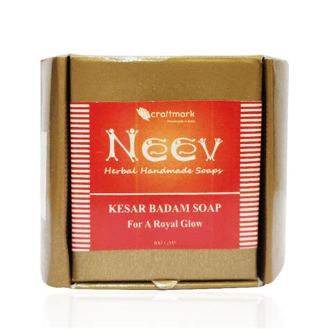 Handmade Natural Kesar Badam Soap Bar I 100% Pure National award winner ...