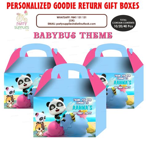 Baby Bus theme Goodie Return Gift Boxes | Birthday Decorations – Party ...