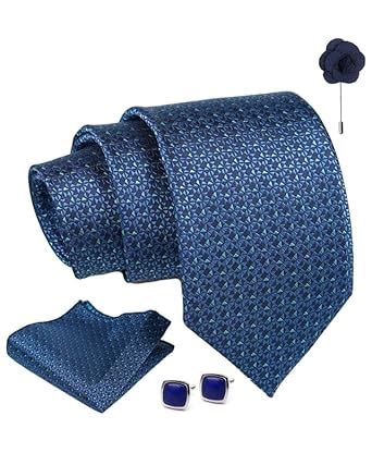 Buy Axlon Tie for Men – Micro Silk Neck Ties Set with Cufflinks Flower ...