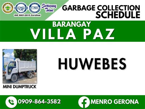MENRO - Public Notice: Garbage Collection Schedule in Barangay of ...