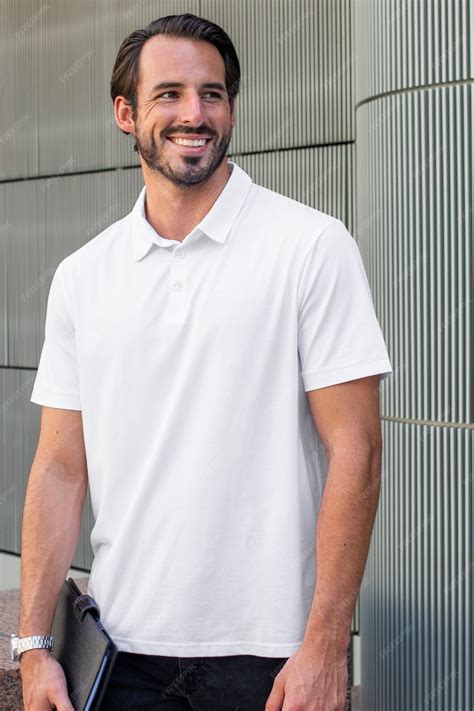 Free Photo | White polo shirt street style menswear fashion apparel shoot