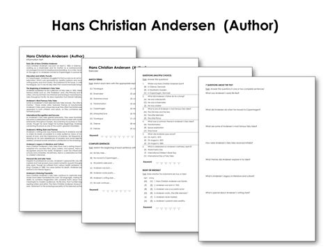 Hans Christian Andersen (Author) | Made By Teachers