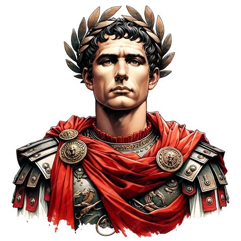 Premium PSD | Watercolor portrait illustration of a julius caesar