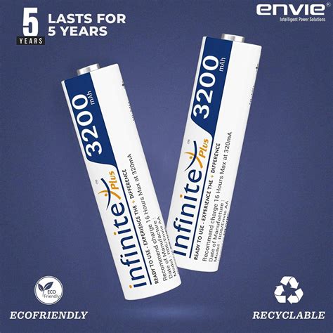Buy ENVIE (AA 3200 4PL) Infinite Rechargeable Battery for Remote ...