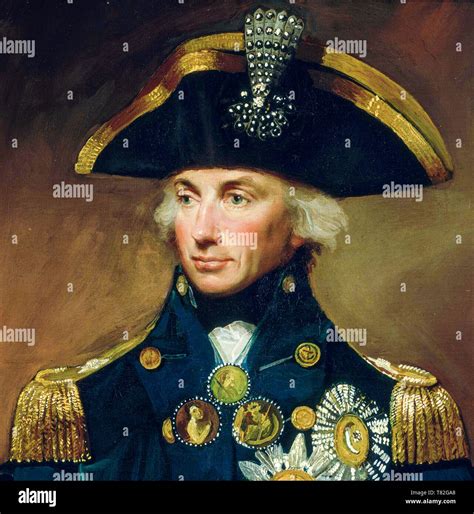 Vice Admiral Sir Horatio Nelson, Lord Nelson, portrait painting (detail ...
