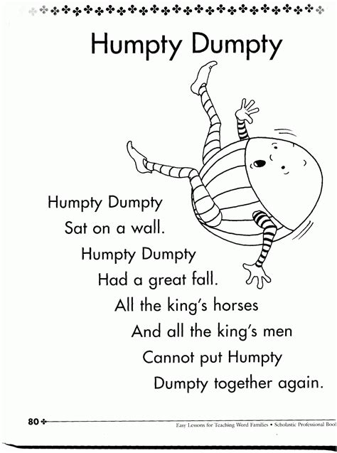 Humpty Dumpty Lyrics Printable – Free Clipart #622027 | Clipart Library