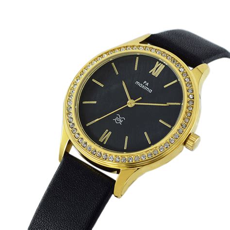 Maxima GOLD Women Black Dial Analogue Watch - 58130LMLY