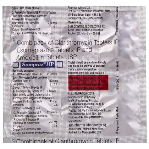Sompraz HP - Combipack of 6 Tablets : Amazon.in: Health & Personal Care