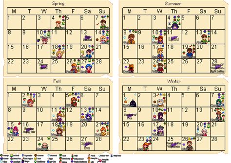 Stardew Valley Crop Calendar | dev.onallcylinders.com