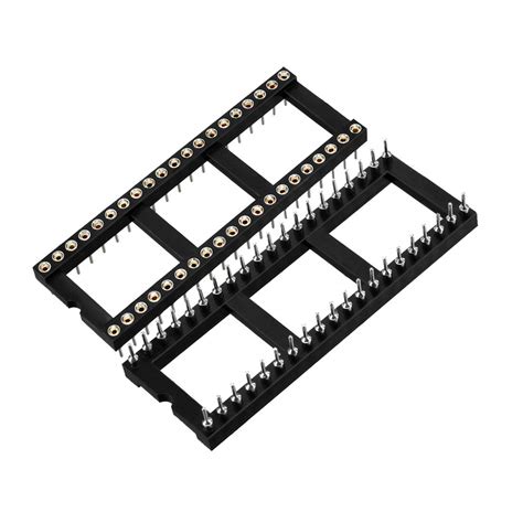 uxcell 6pcs 2.54mm Pitch 15.2mm Row Pitch 2 Row 40 Round Pins Soldering ...
