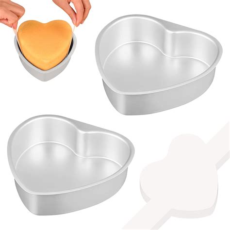 Amazon.com: HUAKENER 6 Inch Heart Cake Pan, Set of 2 Heart Shaped Cake ...