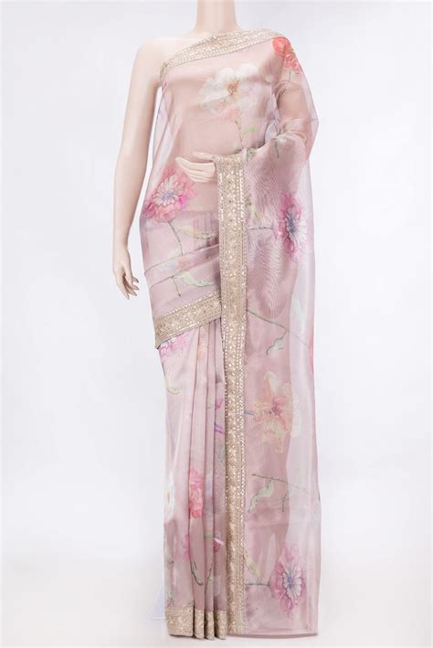 Rose Gold Dual Tone Organza Silk Saree – Nalli Silk Sarees Pvt Ltd