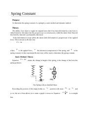 Image result for Spring Constant Lab 1st BSc Lab