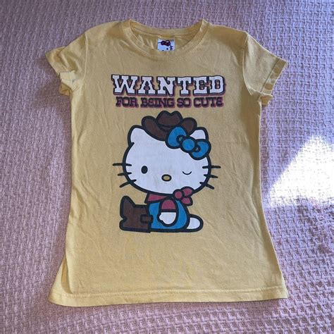 y2k hello kitty cowgirl tshirt🫶 2007 fitted sanrio... - Depop