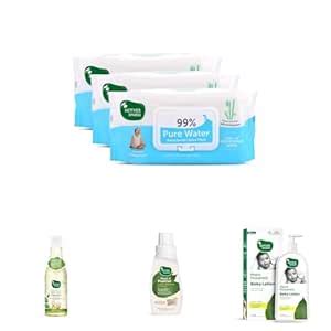 Mother Sparsh Combo of 99% Pure Water Baby Wipes-72X3pcs with Baby ...