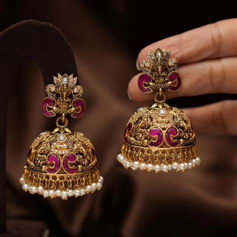 Earrings for Girls and Women | Shop Antique Jhumka Earrings Online