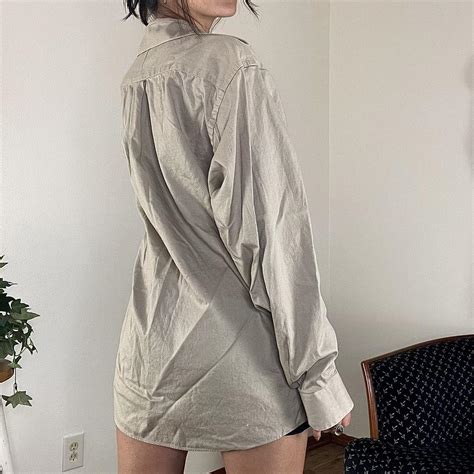 Joseph Men's Cream and Tan Polo-shirts | Depop