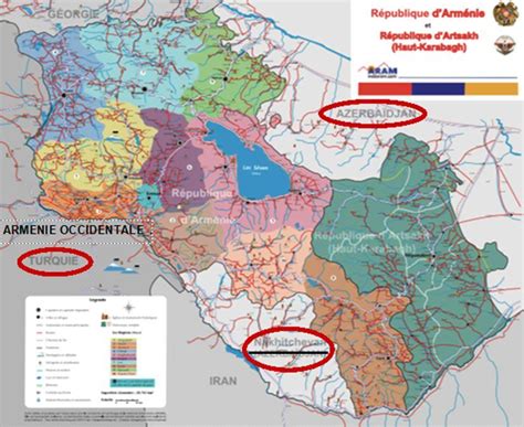 Карта, распространяемая Ассоциацией ARAM, разделяет армян Франции ...