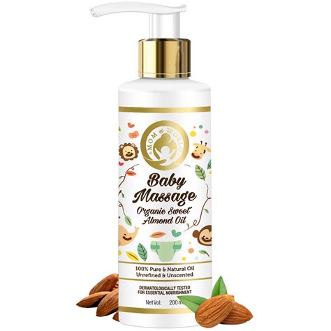 Baby Massage Pure Organic Sweet Almond Oil Cold Pressed, 200 ml – Mom ...