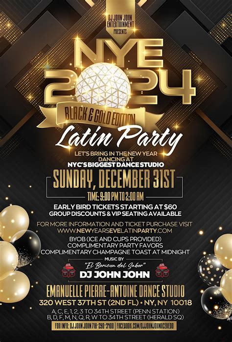 New Years Eve Latin Party 2024 at NYCs Biggest Dance Studio, Emmanuel ...