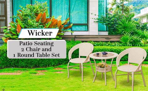 Glass,Rattan Ratan Indai Patio Seating 2 Chair And 1 Table Set ...