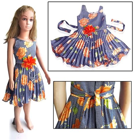 Girls Flower Printed Frock for 3 to 4/4 to 5/5 to 6 Year Girls Cotton ...
