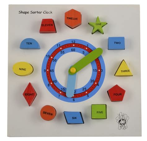 Buy Skillofun Wooden Wooden Shapes Sorter Clock - Multicolour (Medium ...
