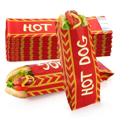 Snapklik.com : 200 Pack Hot Dog Wrappers, Foil Lined Hot Dog Sleeves ...