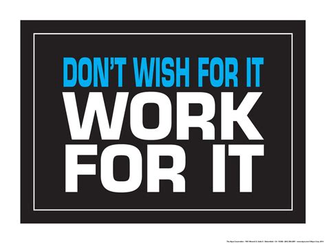 Buy Fitnus Chart Series Don't Wish for It Work for It 18" X 24" Online ...