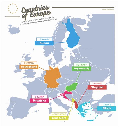 Europe Countries Whose Names In Their Native Language Are Completely ...