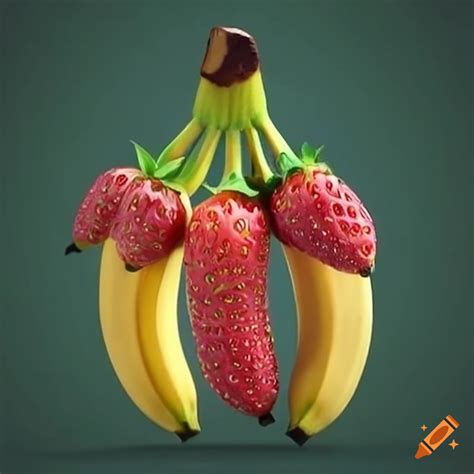 Genetically modified banana mixed with a strawberry on Craiyon