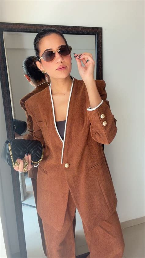 Brown Tailored Fall Blazer Co-ord – Closet Affair by Priyanka Ahuja