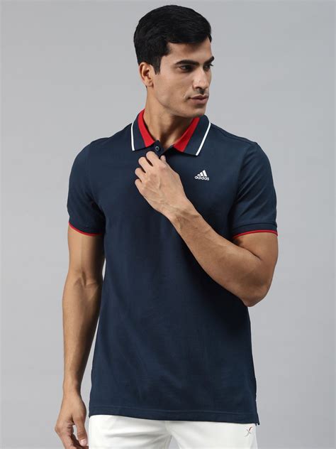 ADIDAS Men Navy Blue ESS Core Polo Pure Cotton Training Pure Cotton ...