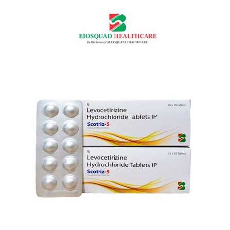 Scotriz 5 - Levocetirizine Hydrochloride Tablets IP - Biosquad Healthcare