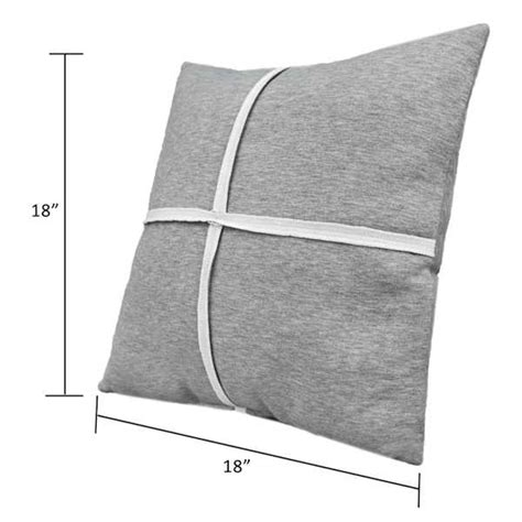 Grey Jersey Throw Pillow, 18"