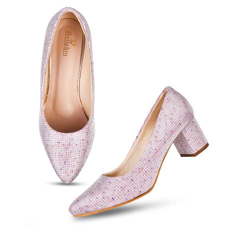 Buy Dollphin Solid Block Heel Golden Bellies for Women with Comfort ...