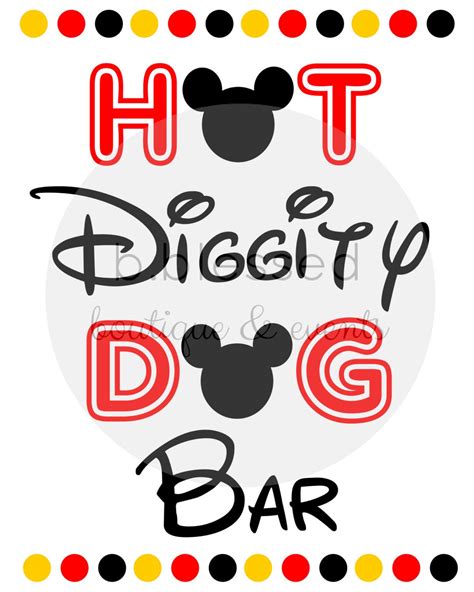 Hot Diggity Dog Bar Sign / Free Printable - Printable Templates
